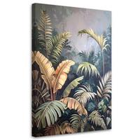 WANDBILD, Palm- und Bananenblätter Dschungel - Grün, Textil (30/45cm) - Feeby