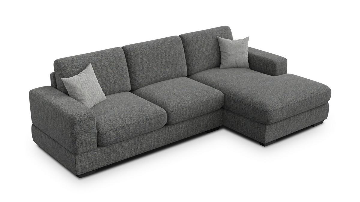 ECKSOFA OTTO 4-Sitzer, anthracit - Schwarz/Grau, Holz/Textil (279/159cm) - Wozimo