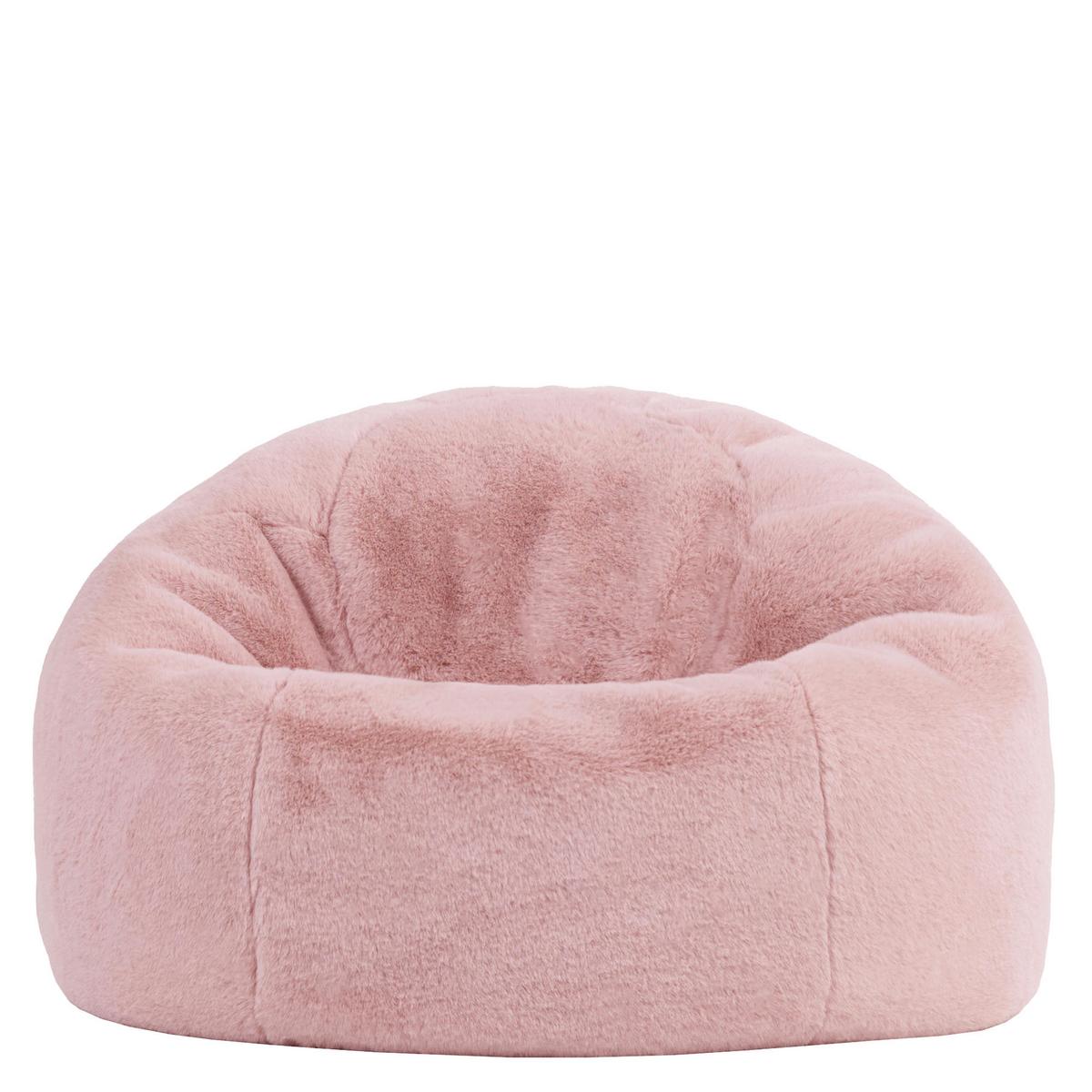 SITZSACK Kingston Kaninchenkunstfell - Pink, Textil (85/50/85cm) - icon