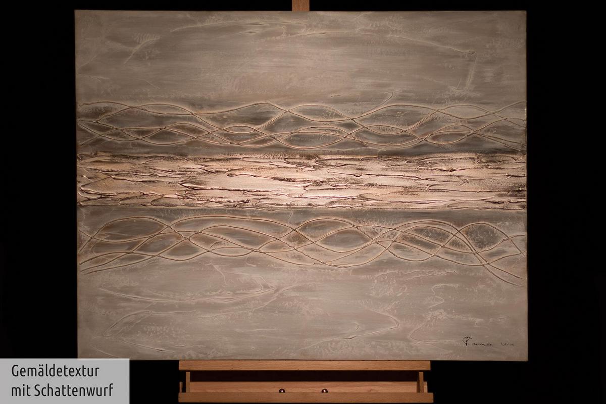 ACRYLBILD HANDGEMALT 100/75 cm - Beige/Braun, Holz/Textil (100/75cm) - KUNSTLOFT