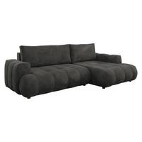 ECKSOFA Haiti, Seite: Rechts 2R+LC - Anthrazit/Schwarz, Holz/Textil (156/276cm) - MIRJAN24
