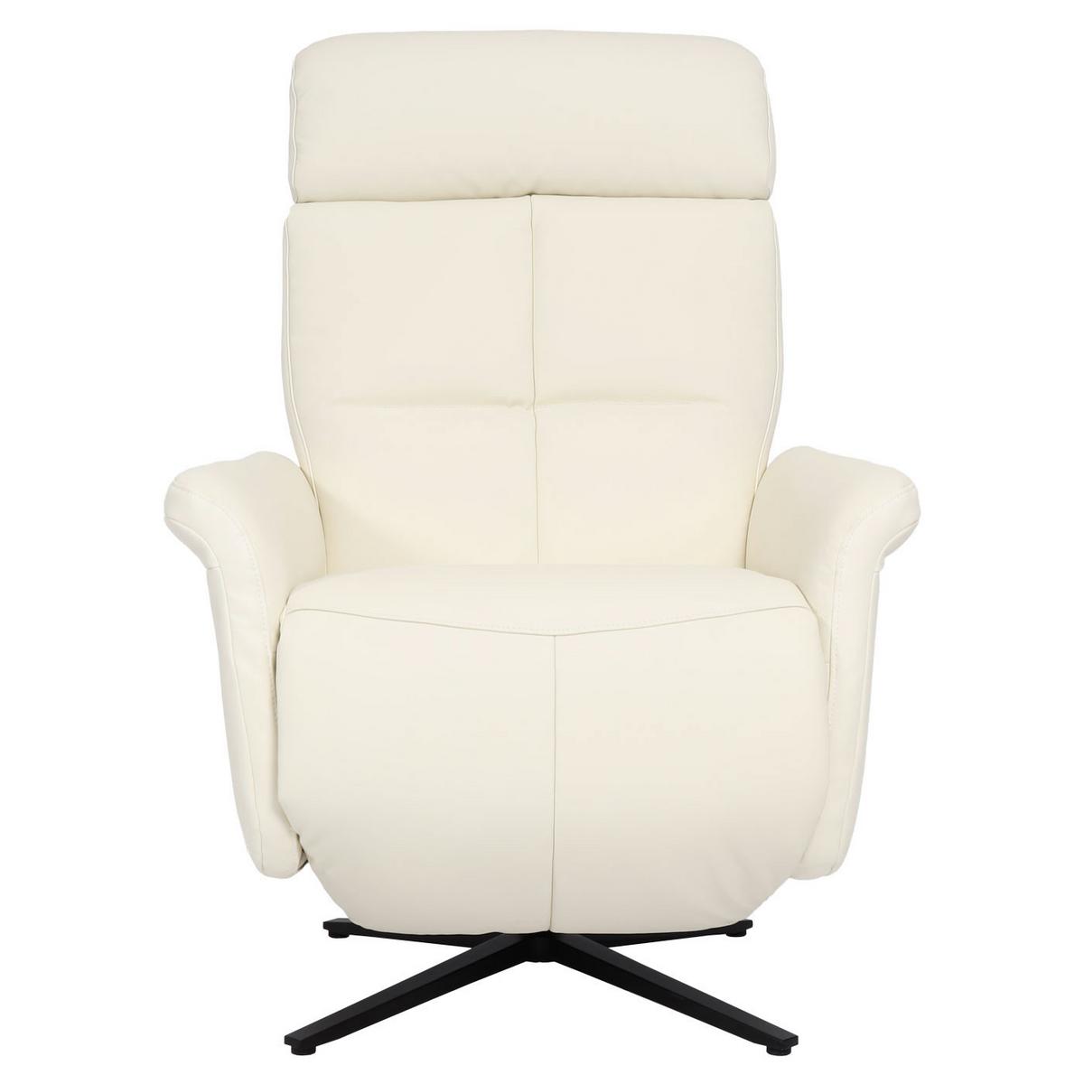 RELAXSESSEL Cremeweiß - Creme/Weiß, Leder (76/110/153cm) - MCW