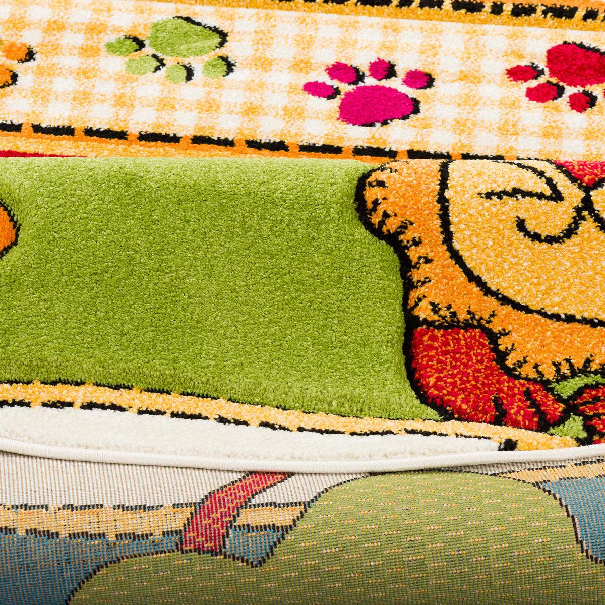 KINDER TEPPICH SAVONA KIDS LUSTIGE ZOOWELT RUND - Multicolor, Textil (200/200cm) - Pergamon