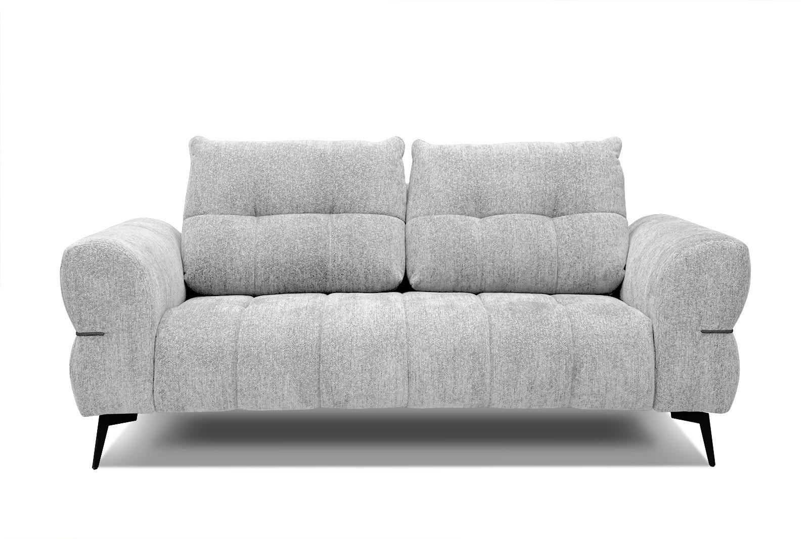 SOFA SALVINI 2,5-Sitzer, hellgrau - Hellgrau/Schwarz, Holzwerkstoff/Textil (176/88/99cm) - Wozimo