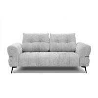 SOFA SALVINI 2,5-Sitzer, hellgrau - Hellgrau/Schwarz, Holzwerkstoff/Textil (176/88/99cm) - Wozimo