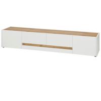 TV-LOWBOARD weiß, Eiche Wotan 223 cm, großer TV Unterschrank mit viel Stauraum - Eiche Wotan/Schwarz, Holz/Holzwerkstoff (223/40/45cm) - Furn.Design