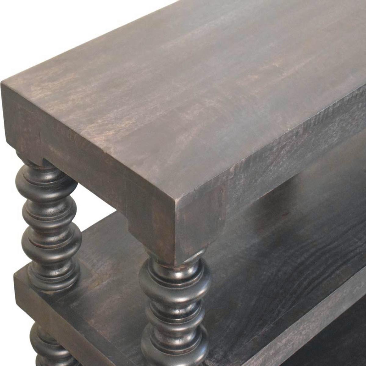 KONSOLENTISCH in tiefem Carbon-Escheton, 2 Ablagen, braun mit Carbon-Finish - Dunkelbraun, Holz (40/130/76cm) - Artisan Furniture