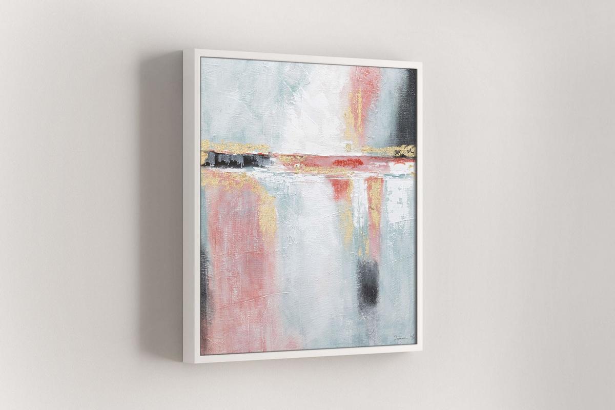 ACRYLBILD HANDGEMALT 80/80 cm - Pink, Holz/Textil (80/80cm) - KUNSTLOFT