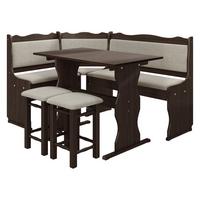 ECKBANKGRUPPE Mini - Beige/Nussbaumfarben, Holz (145/87/105cm) - MIRJAN24