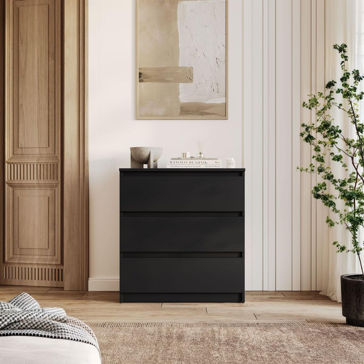 HIGHBOARD HANA M3 Schwarz matt - Schwarz, Holzwerkstoff (70/75/40cm) - Lookway