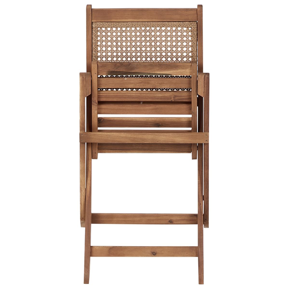 GARTENSTUHL 2er-Set Heller Holzfarbton Paraggi - Hellbraun, Holz (51/90/60cm) - Beliani
