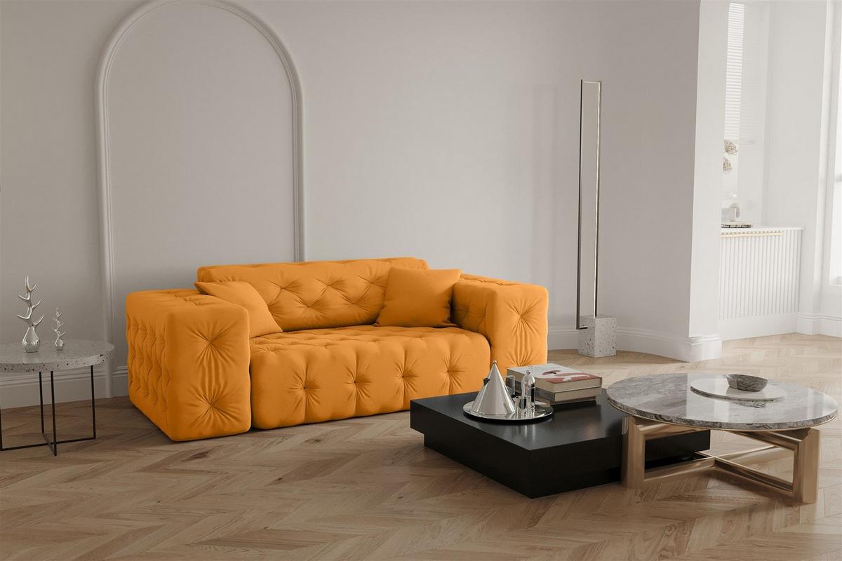 SOFA 2-sitzer Chantal - Gelb, Holzwerkstoff/Textil (186/78/96cm) - Fun Möbel
