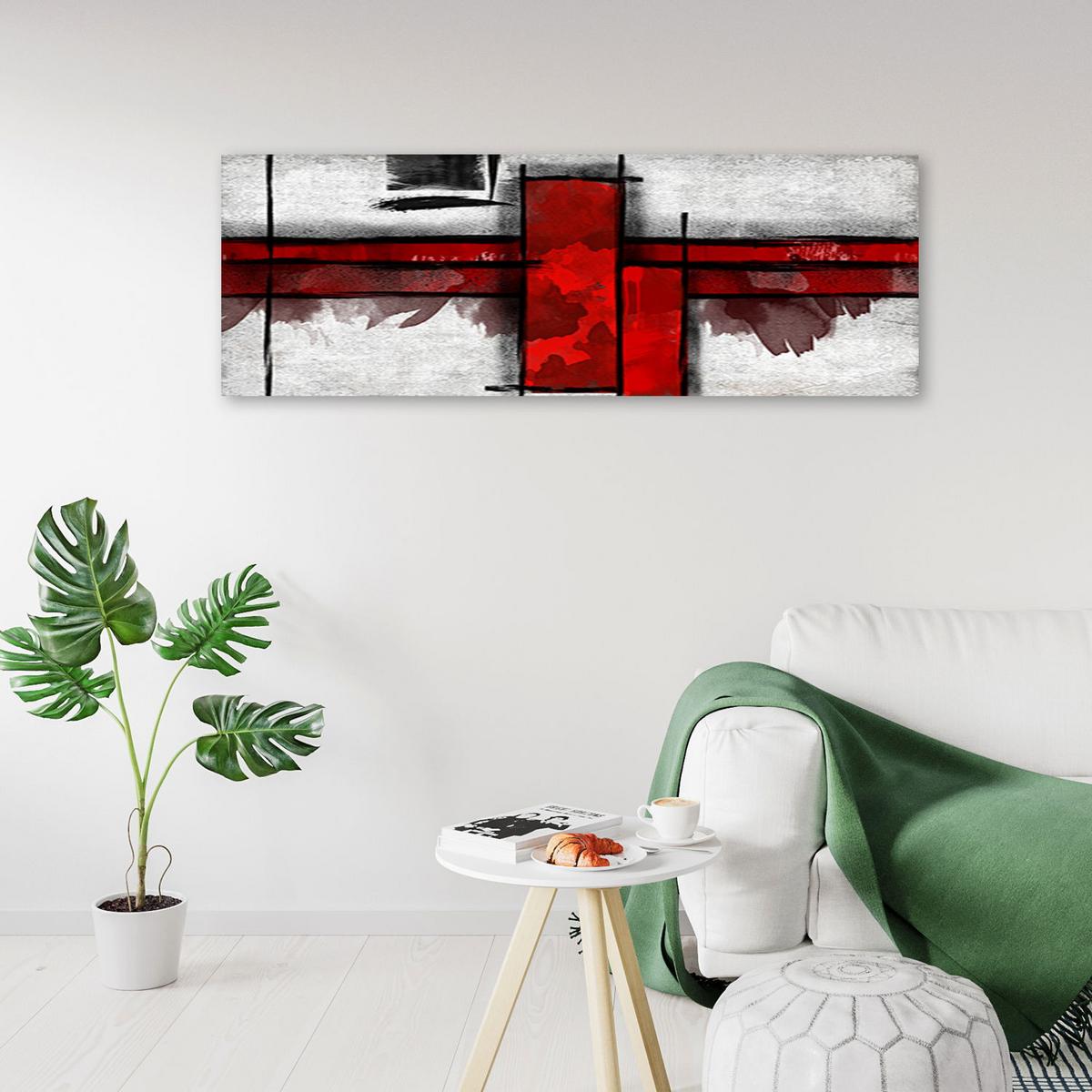KUNSTDRUCK Rot 90/30 cm - Rot, Textil (90/30cm) - KUNSTLOFT