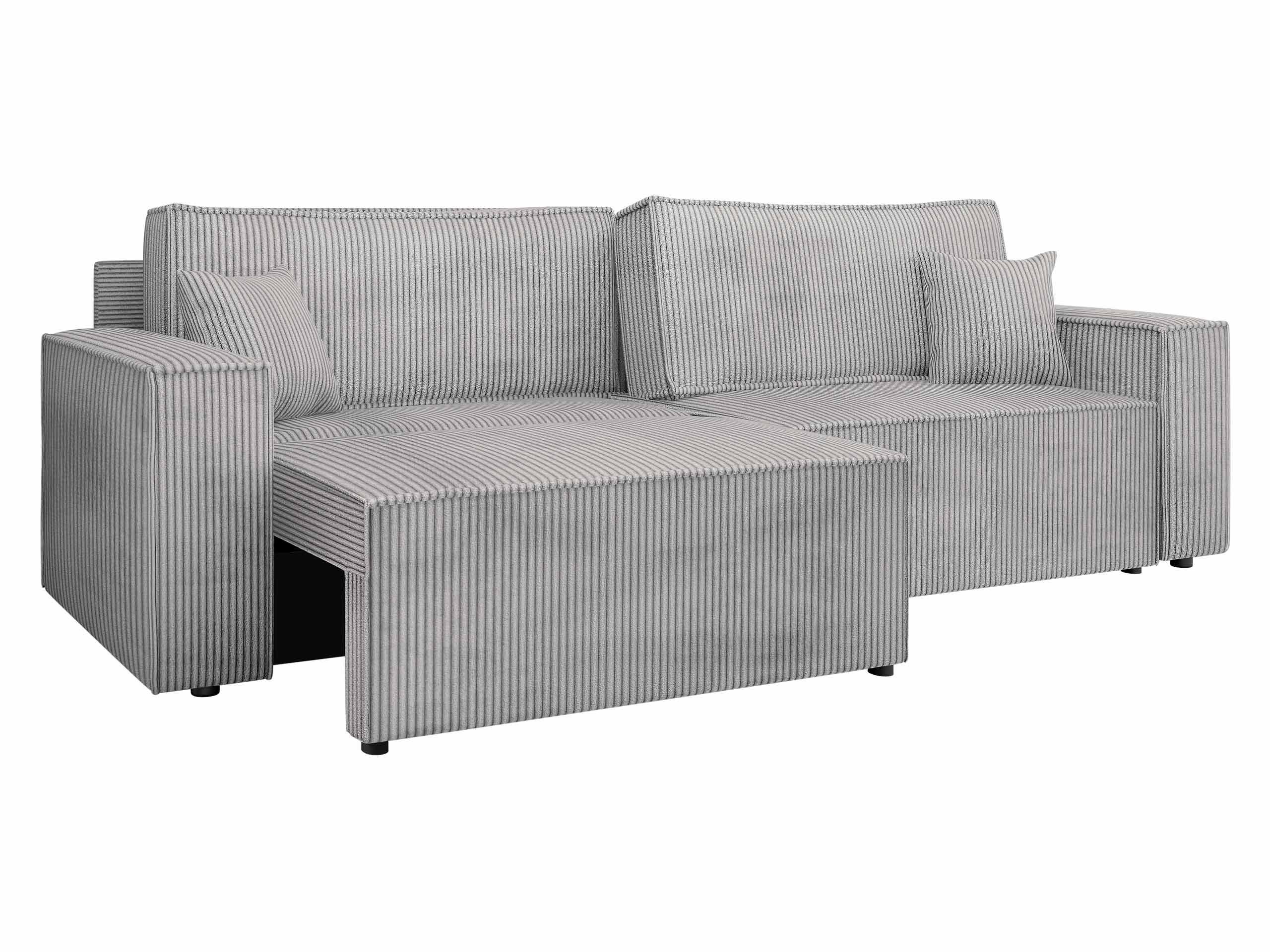 SCHLAFSOFA Karl Cord mit L-Funktion - Hellgrau/Schwarz, Holz/Kunststoff (245/82/139cm) - MIRJAN24
