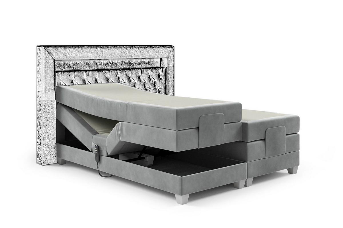 BOXSPRINGBETT Elektrisch Davide - Rot, Holzwerkstoff/Textil (180/200cm) - Fun Möbel