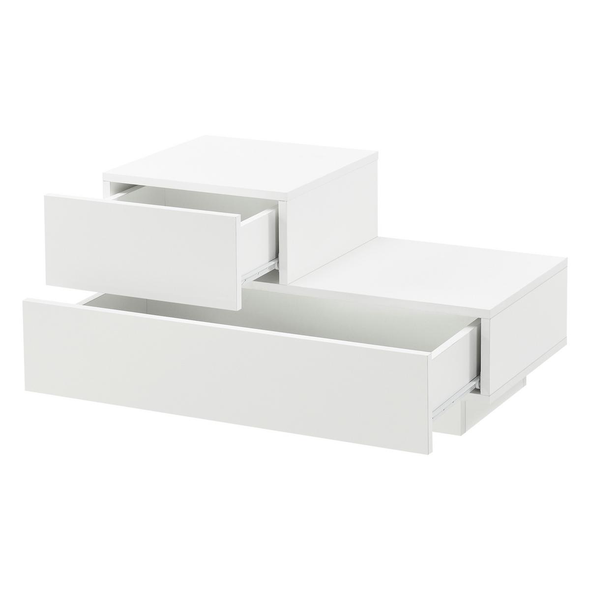 NACHTTISCH Sebokeng - Weiß, Holzwerkstoff (70/38/35cm) - [en.casa]