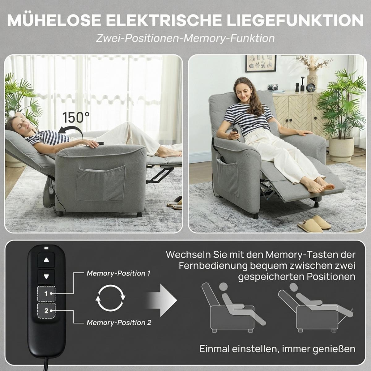 MASSAGESESSEL Polyester Dunkelgrau - Dunkelgrau, Textil/Metall (93/102/88cm) - HOMCOM