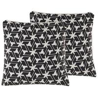 DEKOKISSEN 2er-Set Creme 45/45 cm Andirin - Creme, Naturmaterialien/Textil (45/45cm) - Beliani