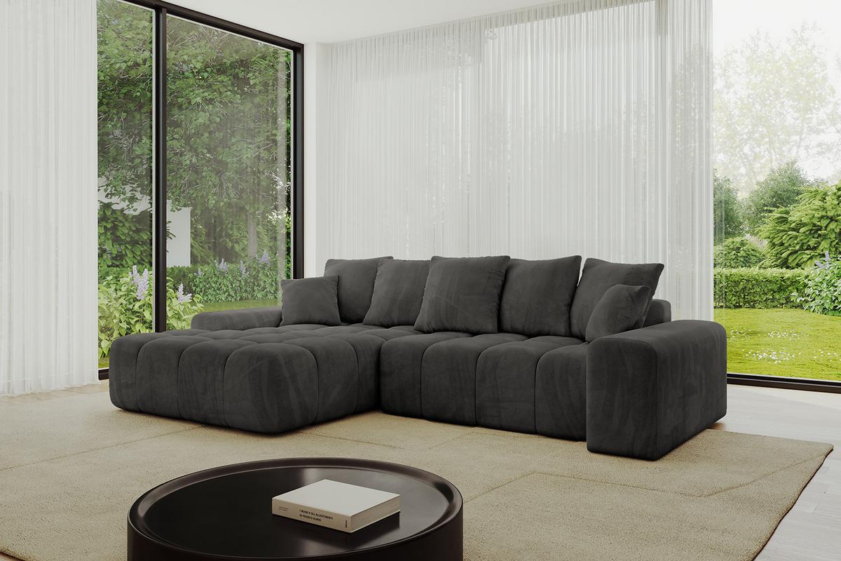 ECKSOFA Ottomane Links ENSI-L - 267x164x69 cm Anthrazit - Anthrazit, Holzwerkstoff/Kunststoff (267/164cm) - ALTDECOR
