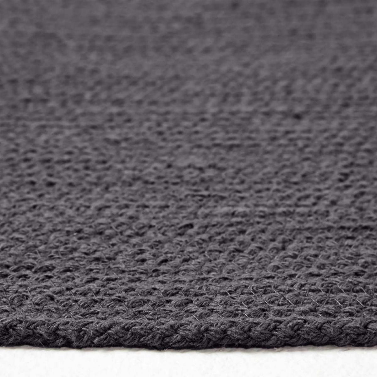 TEPPICH geflochten rund 150 cm - Schwarz, Textil (150/150cm) - Homescapes