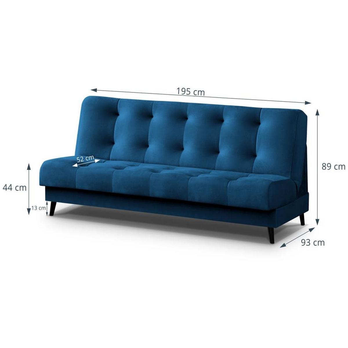 3-SITZER Schlafsofa Nancy dunkelblau - Dunkelblau, Holz/Textil (220/89/93cm) - Beautysofa