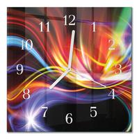 WANDUHR aus Glas 30x30 cm - Abstrakte Kunst - Multicolor, Glas (30/30/0.4cm) - TULUP