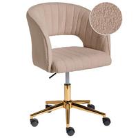 SCHREIBTISCHSTUHL Bouclé Beige Katonah - Beige, Textil (57/78/57cm) - Beliani