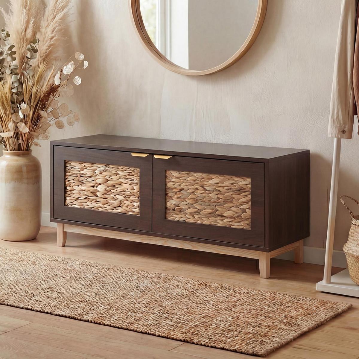 SITZBANK Walnuss Dekor - Walnussfarben, Holz (100/45/42cm) - MCW