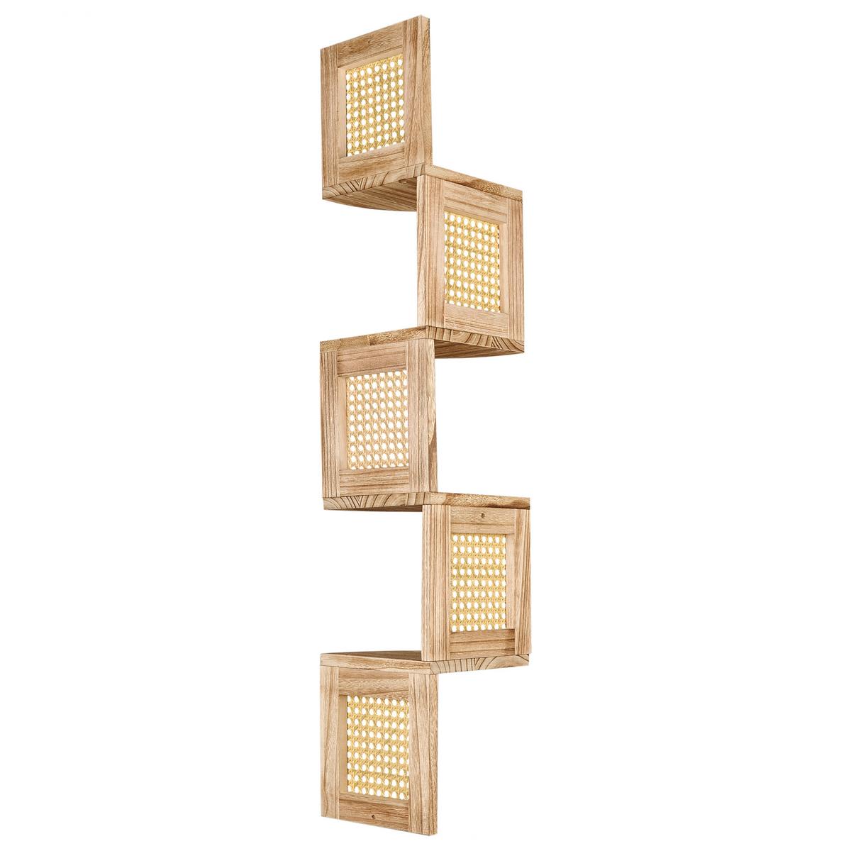 REGAL mit 4 Ebenen Hellbraun Alder - Hellbraun, Holz (19/101/19cm) - Beliani