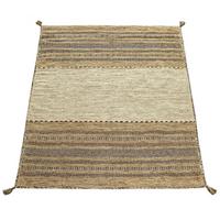BAUMWOLLTEPPICH handgewebt wendbar, im Boho-Stil, Beige, 80 x 150 cm - Beige, Textil (150/80cm) - KADIMA DESIGN