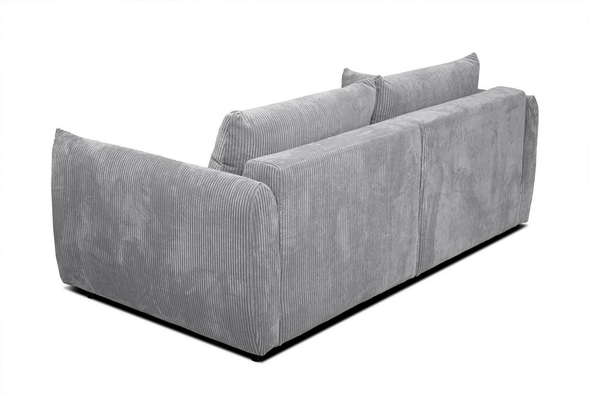 SOFA TAUER 3-Sitzer, hellgrau - Hellgrau/Schwarz, Holzwerkstoff/Kunststoff (112/84/206cm) - Wozimo