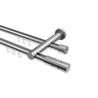 GARDINENSTANGE INNENLAUF Platon Elanto 600 cm (geteilt in 3 x 200 cm), 2-läufig, 20 mm Ø Chrom - Chromfarben, Metall (600cm) - INTERDECO