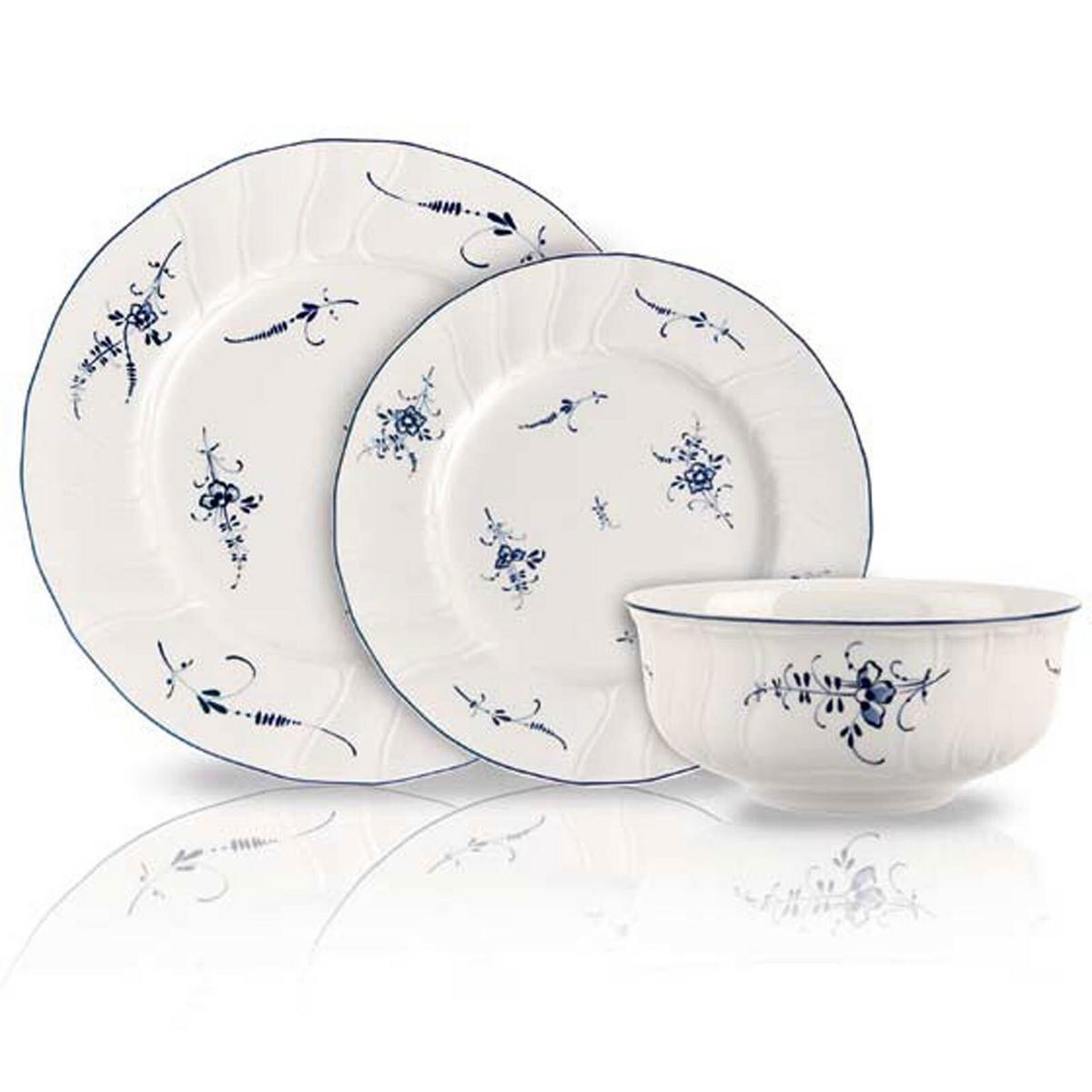 GESCHIRR-SET Vieux Luxembourg weiß-blau 18-tlg. - Blau/Weiß, Keramik (2/2/2cm) - Villeroy & Boch