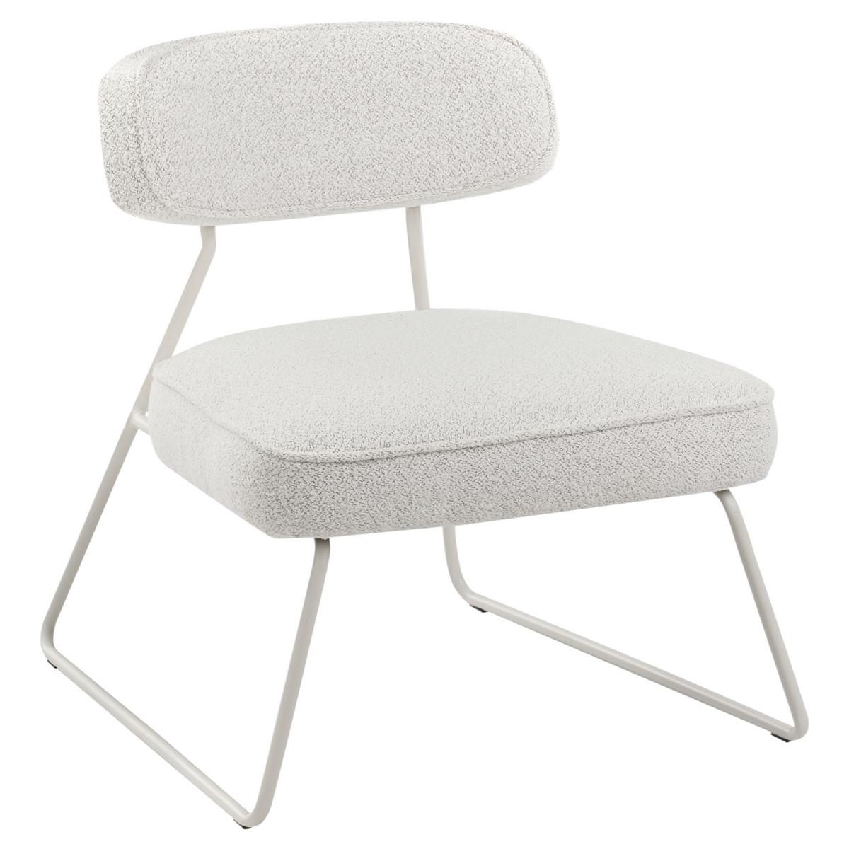 SESSEL 2er-Set Cremeweiß Frovi - Weiß, Textil (66/73/74cm) - Beliani