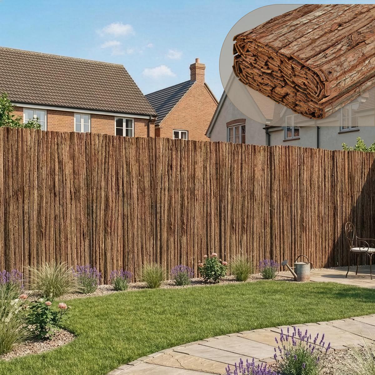 RINDENZAUN Zamora - Dunkelbraun, Naturmaterialien (300/180cm) - casa.pro