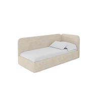 EINZELLBETT Jugendbett mit Bettkasten und Matratze H3/H4, Links - ELSY 80x200 Beige - Beige, Holzwerkstoff/Textil (80/200cm) - ALTDECOR