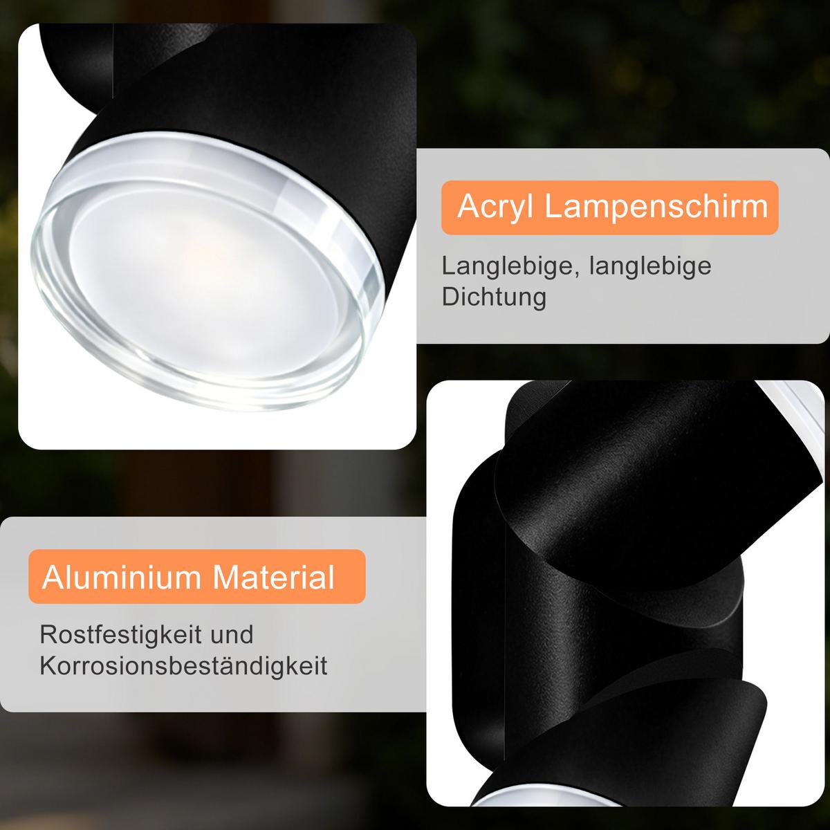 LED WANDLEUCHTE Hrisal 8/6.5/18 cm - Schwarz, Metall (8/6.5/18cm) - ZMH