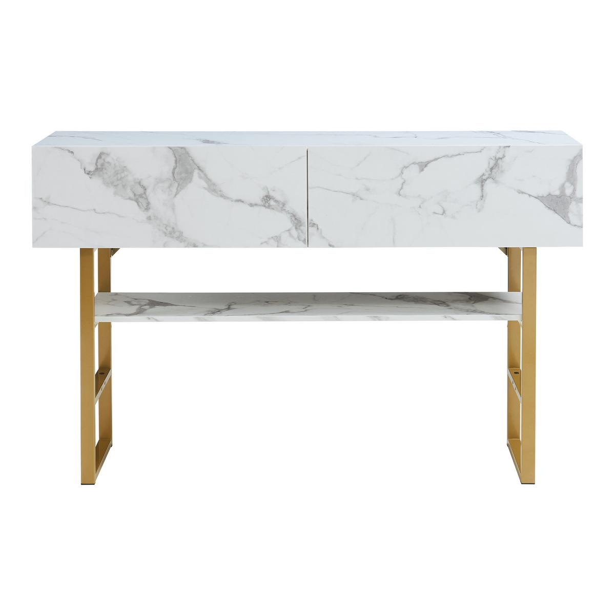 KONSOLENTISCH Varberg - Weiß, Holzwerkstoff/Metall (30/120/75cm) - [en.casa]