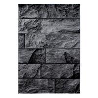 TEPPICH Kurzflor DRAU in Schwarz, in Steinoptik, 80 x 150 cm - Schwarz, Textil (150/80cm) - KADIMA DESIGN