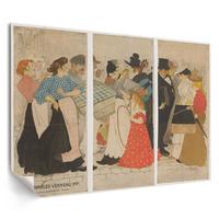 POSTER - 59x42 cm (A2) - Théophile Steinlen - Menschen auf der Straße - Rot, Textil (59.4/42/0.1cm) - TULUP