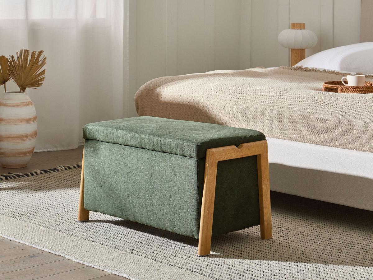 SITZBANK Grün Edland - Braun/Grün, Textil (75/44/43cm) - Beliani