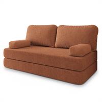 BETTSOFA NIKSI aus Schaumstoff Bucle-Stoff Orange Schlaffunktion - Orange, Textil (170/86/80cm) - MASSENO