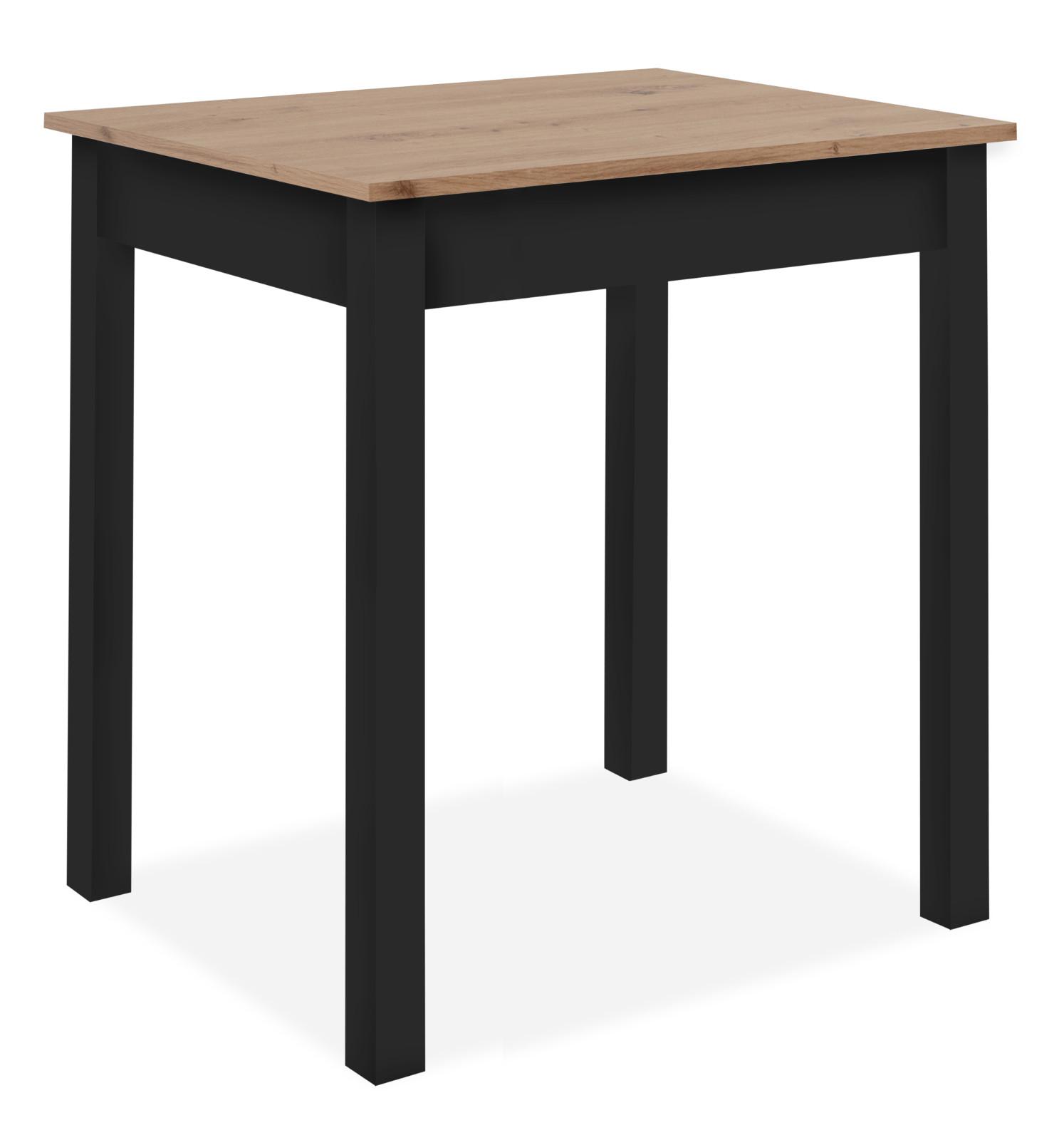 ESSTISCH Eiche Artisan, schwarz 90 x 67 cm, Küchentisch in modernem Design - Schwarz/Eiche Artisan, Holzwerkstoff/Kunststoff (67/90/76cm) - Furn.Design