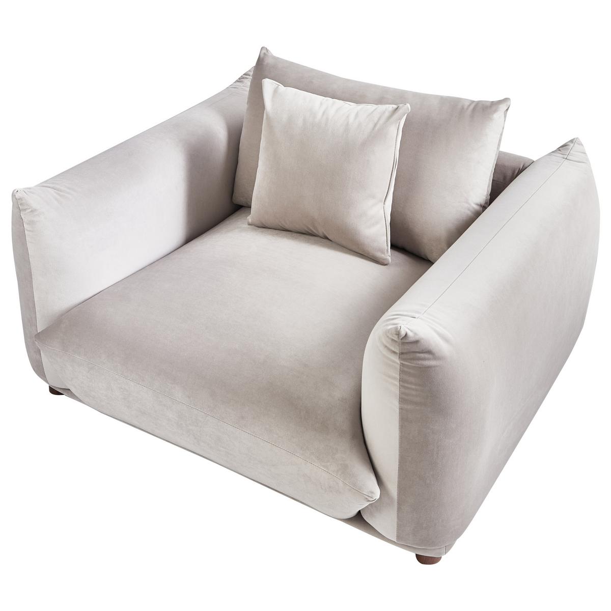 SESSEL Taupe Luvos - Taupe/Braun, Textil (120/74/108cm) - Beliani