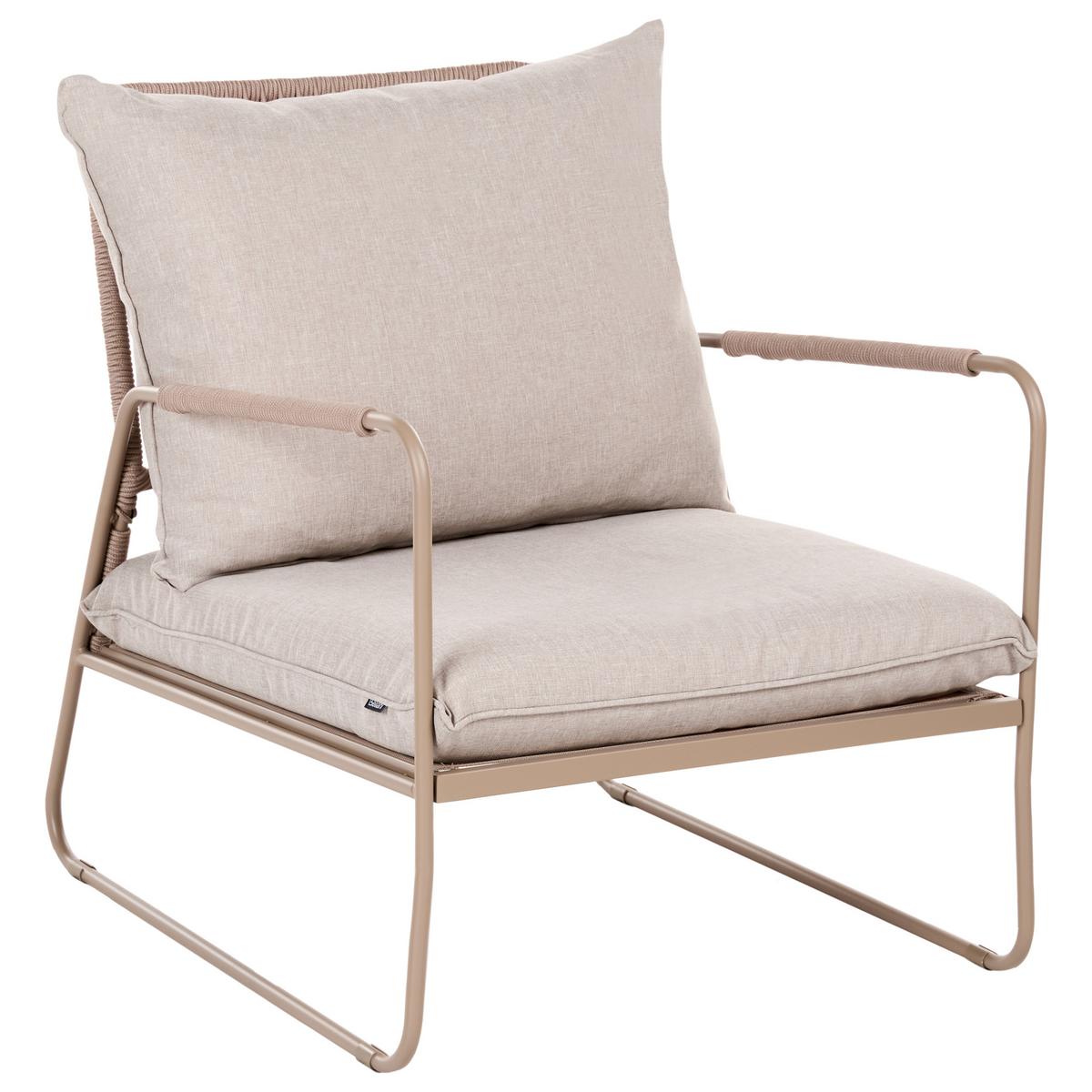 LOUNGE-SET mit Tisch 4-Sitzer Metall Beige Acceglio - Taupe/Beige, Metall - Beliani