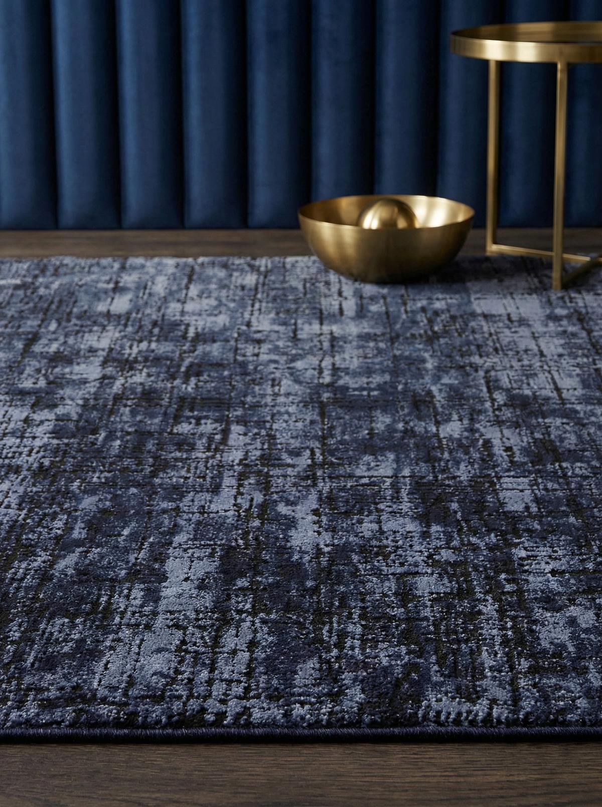 TEPPICH TIBER-Rom, abstrakt, Dunkelblau, 160 x 230 cm - Blau, Textil (230/160cm) - KADIMA DESIGN