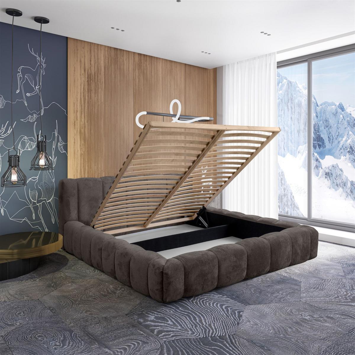 POLSTERBETT Hailey In Tender Way - Anthrazit, Holzwerkstoff/Textil (180/200cm) - Fun Möbel