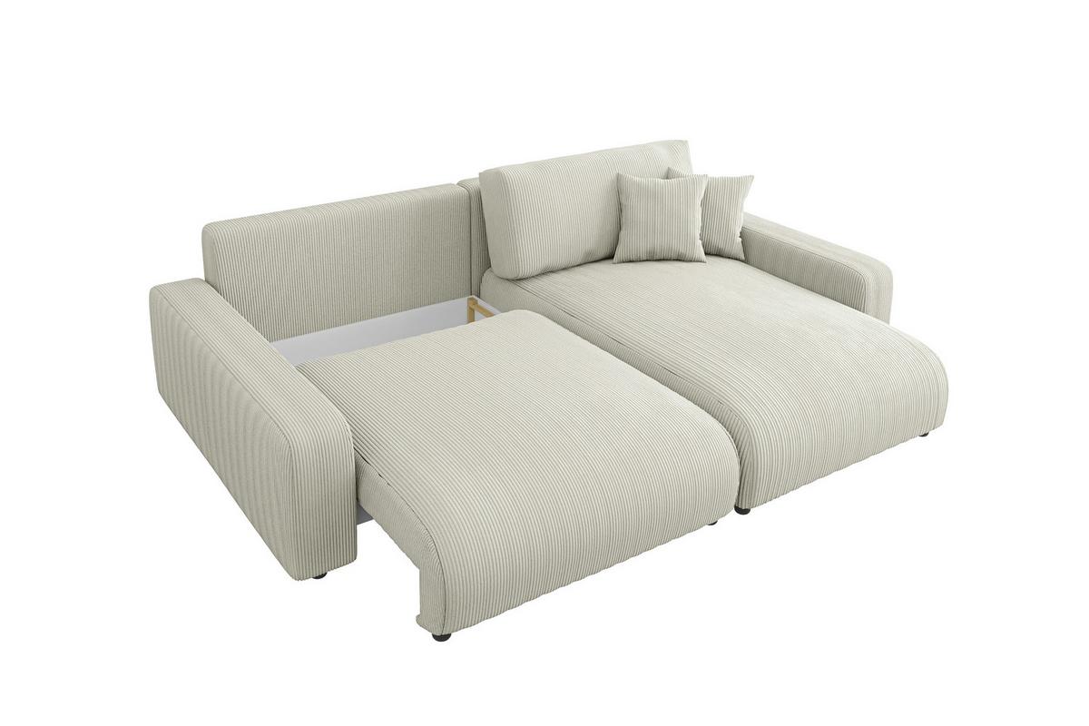 ECKSOFA Emma Beige Cord - Ottomane rechts - Beige, Textil (234/170cm) - S-Style Möbel