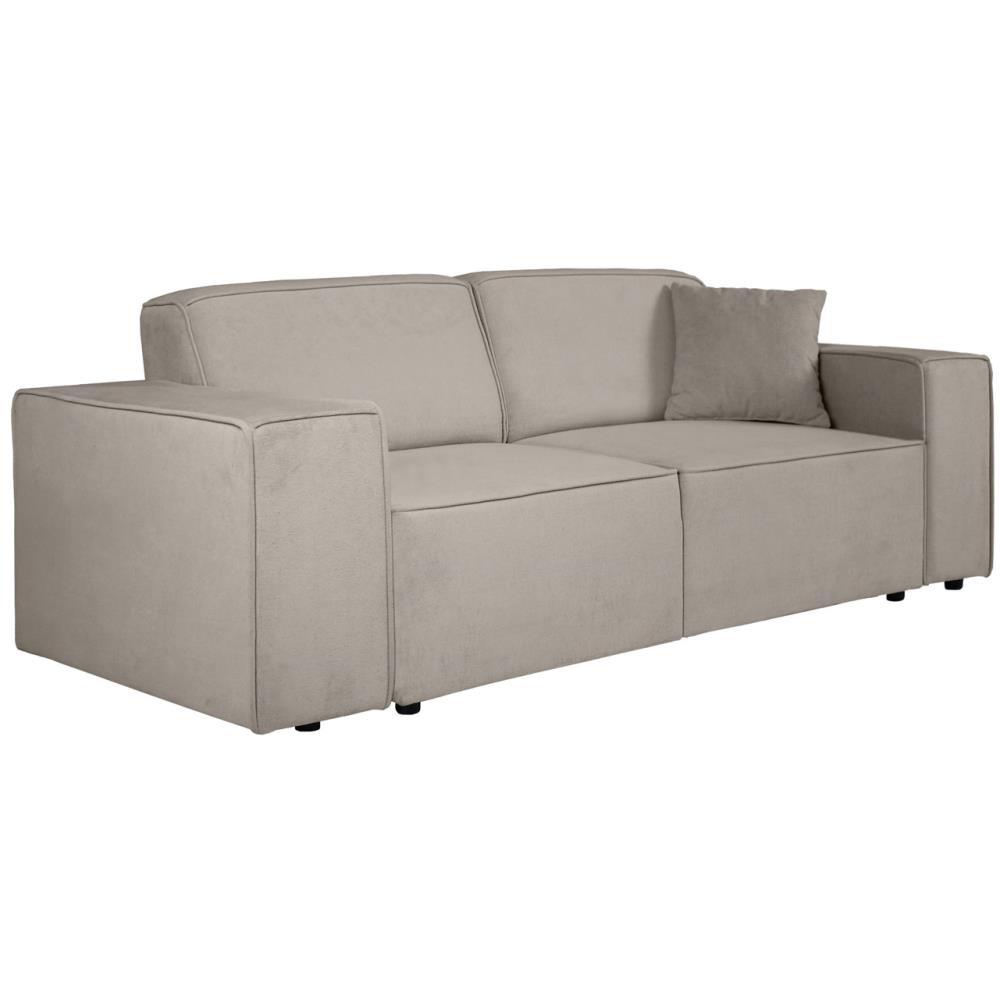 3-SITZER SOFA Pedro ohne Schlaffunktion cappuccino - Schwarz/Cappuccino, Textil (215/75/88cm) - Beautysofa
