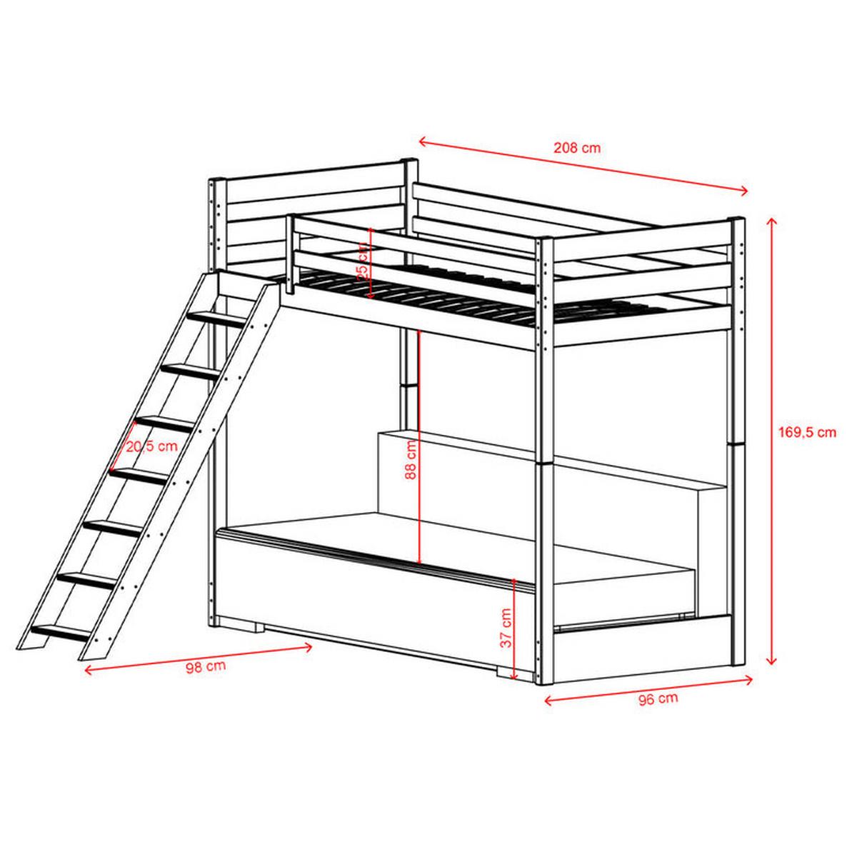 BETT 90/200 Orlane Weiß - Weiß, Holz (90/200cm) - Petits-meubles